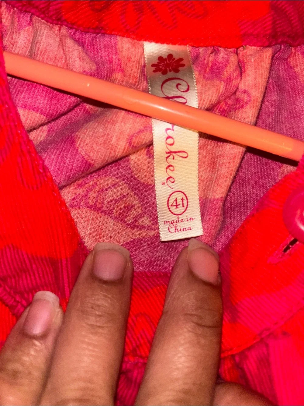 Cherokee Pink & Orange Floral Casual Dress for Girls